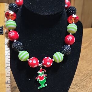 Festive Kids Necklace with Red and Green Beads